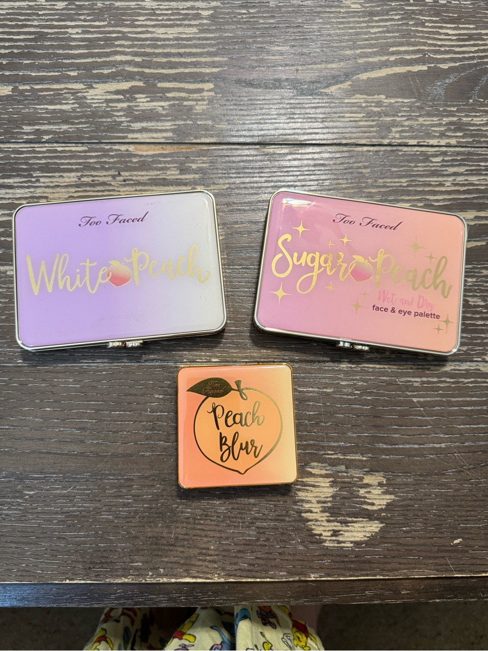 Too Faced White Peach, Sugar Peach & Peach Blur Trio